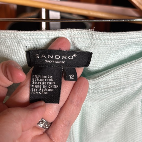 Sandro Sportswear Wide Leg Light Blue Cropped Pants Size 12 - Picture 5 of 9